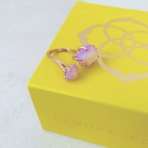 Kendra Scott rose gold gently used ring with lavender stone